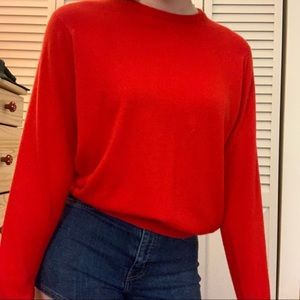 bright red cashmere sweater